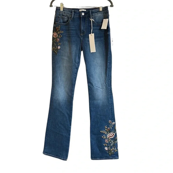 Driftwood Kelly Embroidered Flare Jeans Regular Wash Size 26 - Picture 5 of 12